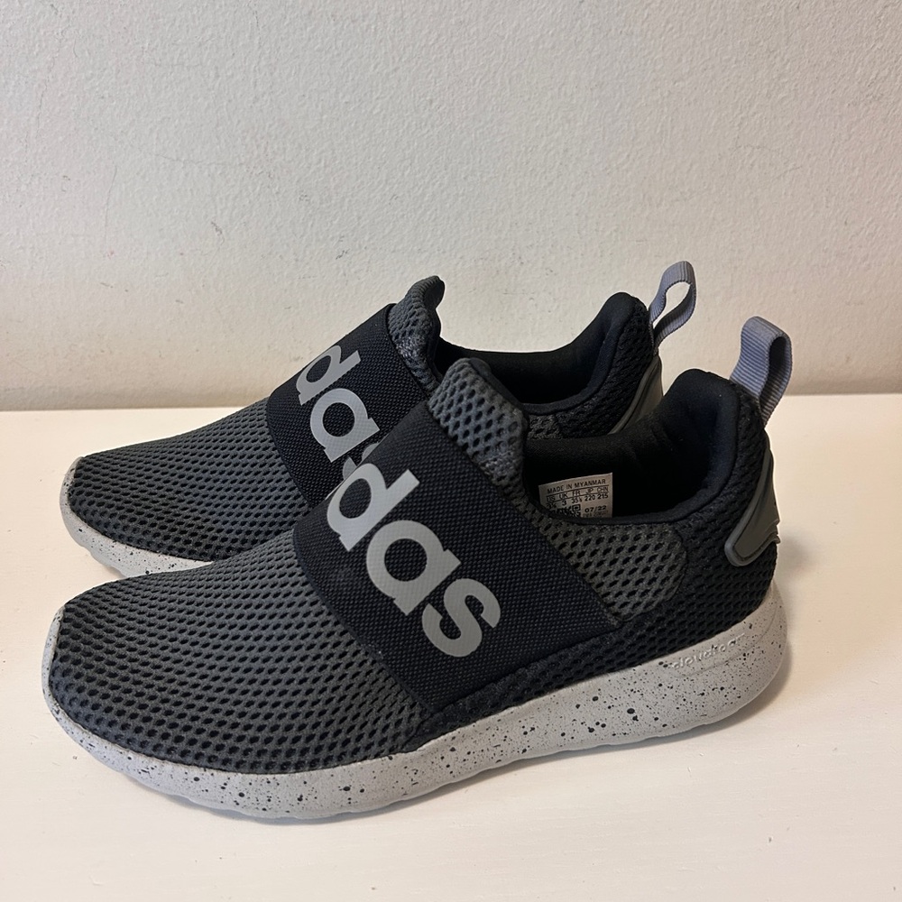 Adidas Kids Black and Gray Slip-On Sneakers